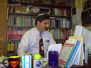 Rabbi Manhoff hard at work